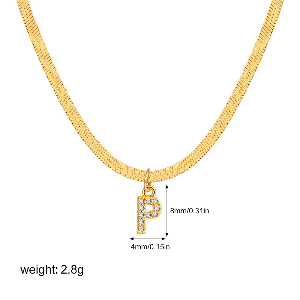 Stainless Steel Snake Bones Chain Letter Necklaces