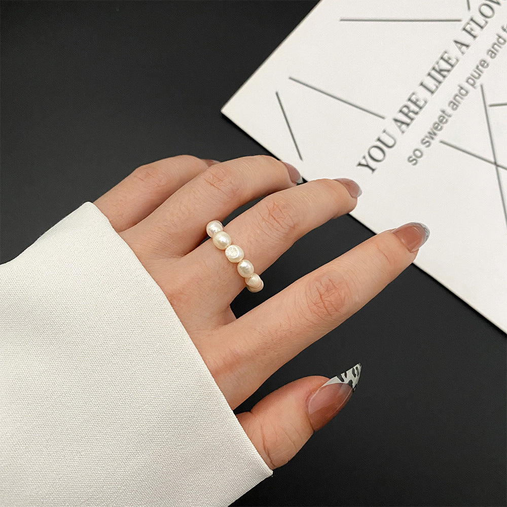 Women's Fashion Resin High-grade Temperament Freshwater Irregular Rings