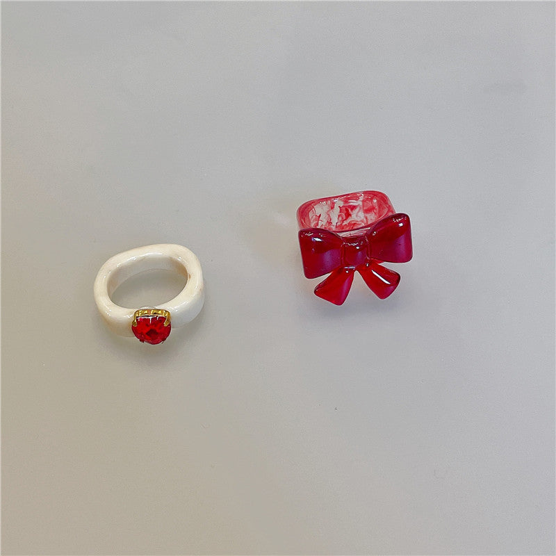 Retro Square Acrylic Geometric Resin Cold Wind Rings