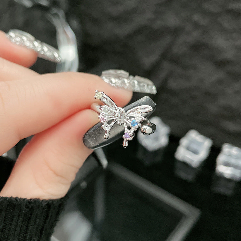 Three-dimensional Shaped Butterfly Opening Female Cold Rings