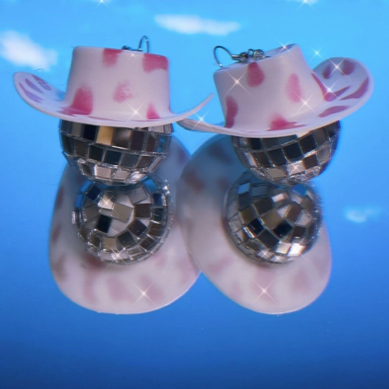 Creative Ball Straw Hat Carnival Party Earrings