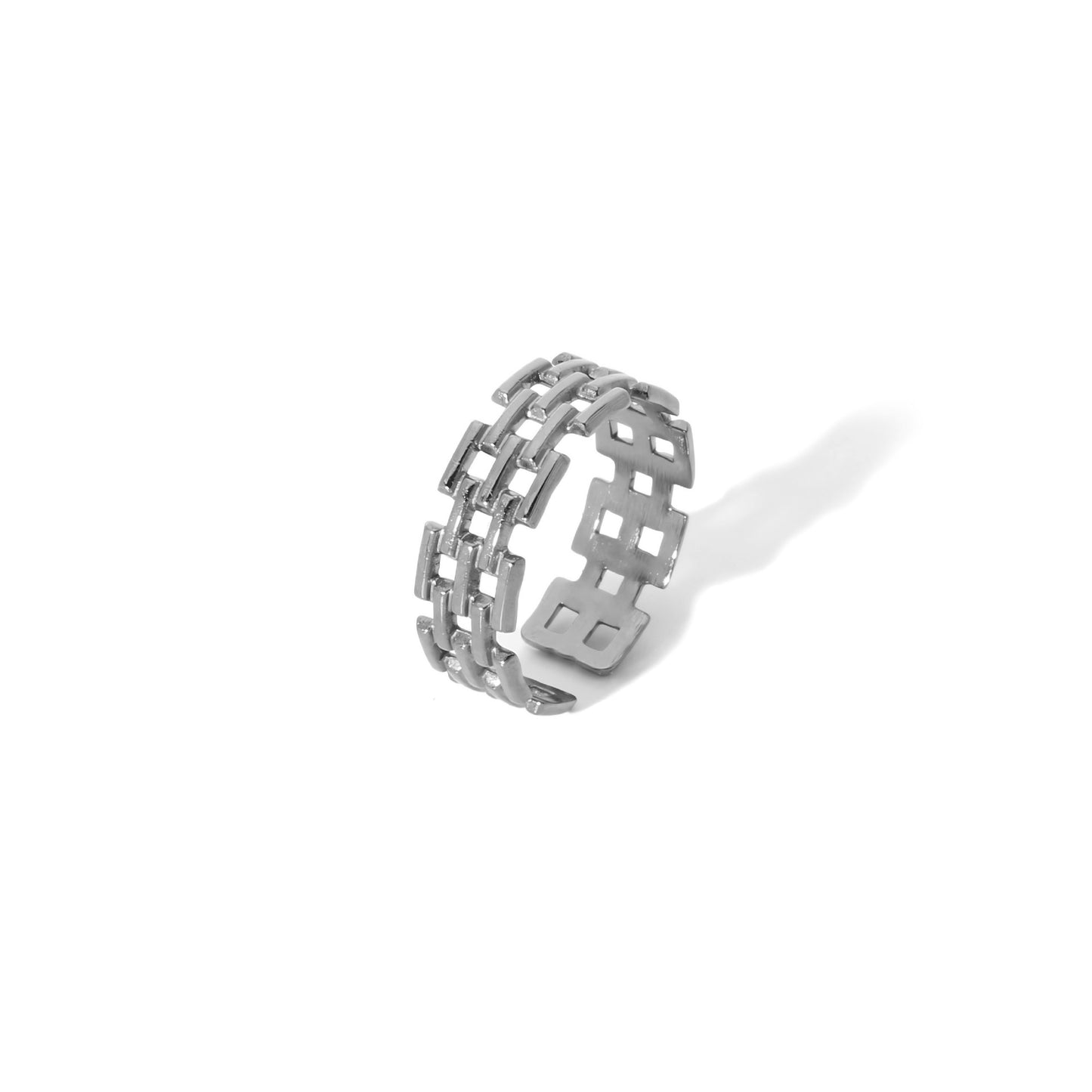 Luxury Titanium Steel Hollow Chain Gold-plated Rings