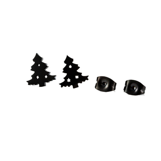 Christmas Stainless Steel Mini Compact Plant Earrings