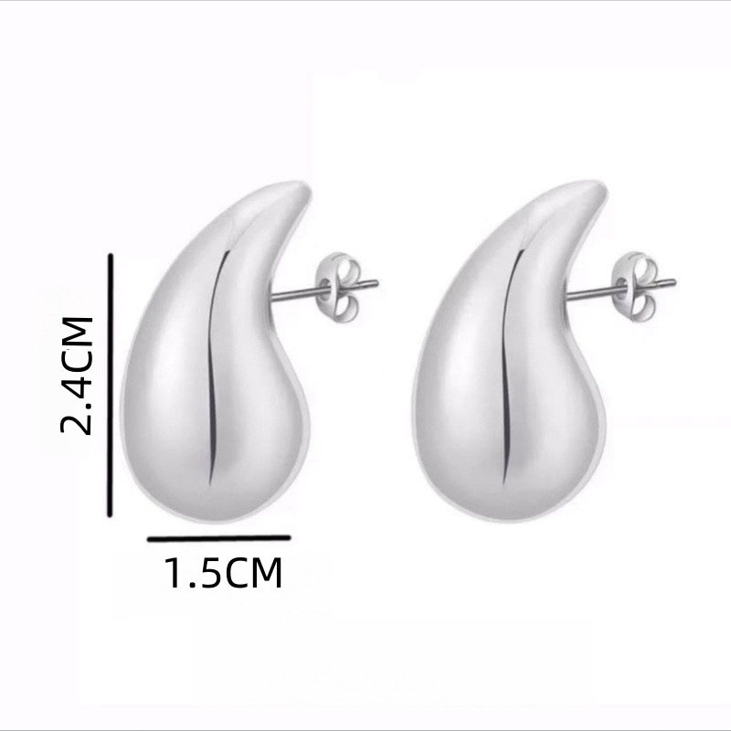 Water Drop Glossy Hollow Advanced Design Earrings