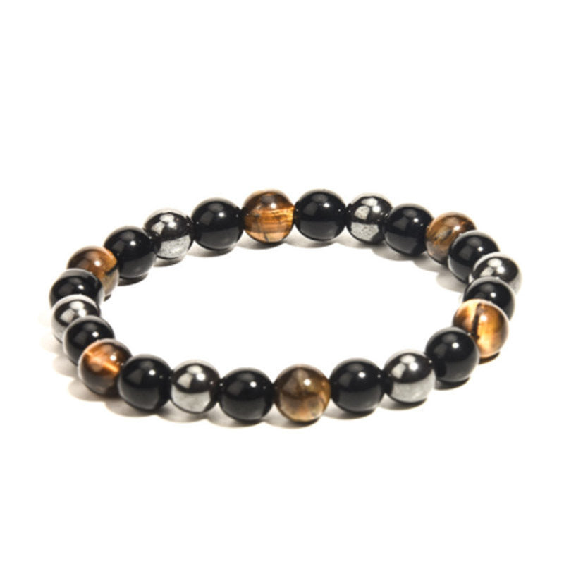 Men's Ornament Hematite Obsidian Matte Weave Vintage Bracelets