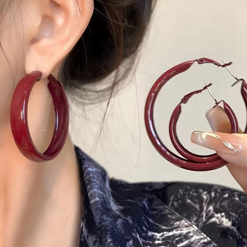 Sense Exaggerated Sier Pin Ear Female Rings