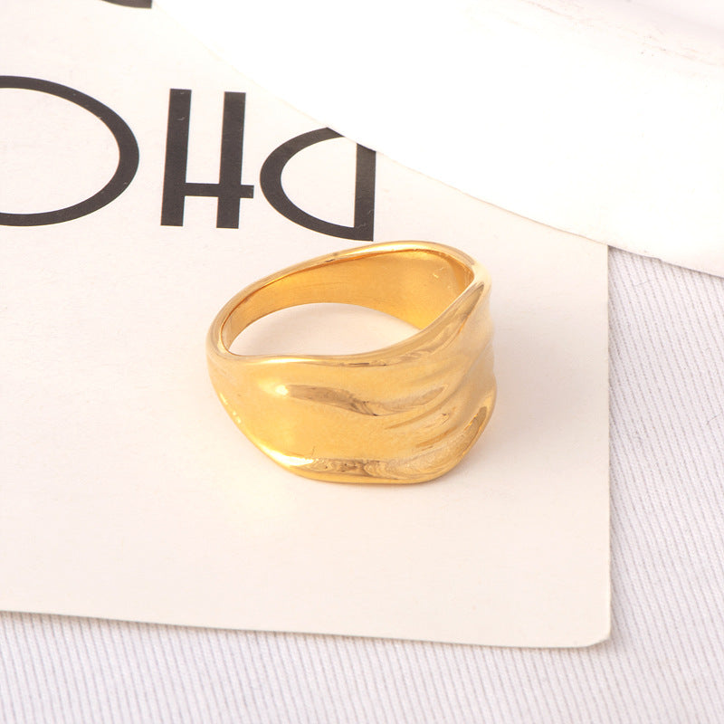 Geometric Irregular Eye-catching Niche Titanium Steel Do Rings