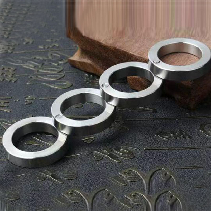 Casual Trendy Comfortable Stainless Steel Folding Rings