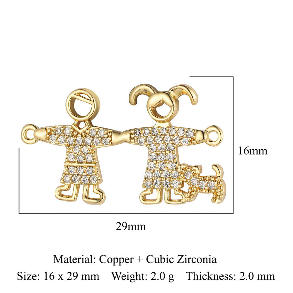 Copper Zircon Ornament Accessories Dripping Oil Pendants