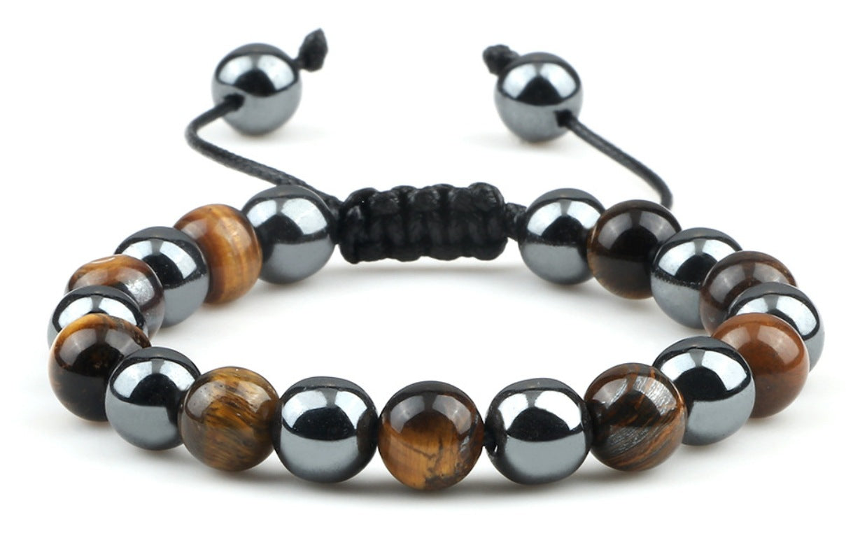 Men's Ornament Hematite Obsidian Matte Weave Vintage Bracelets