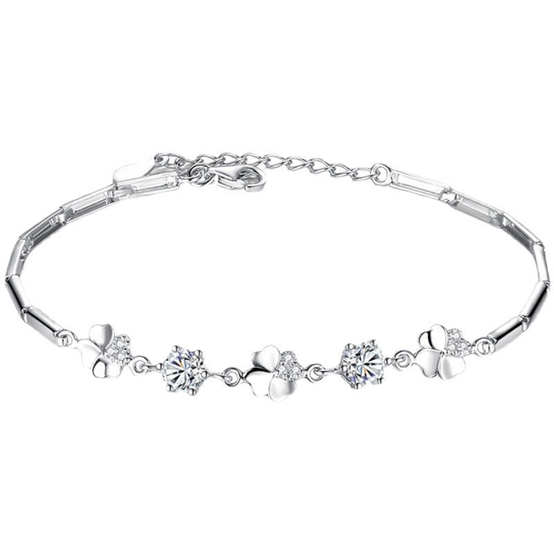 Women's Four-leaf Clover Diamond Sweet Simple Birthday Bracelets
