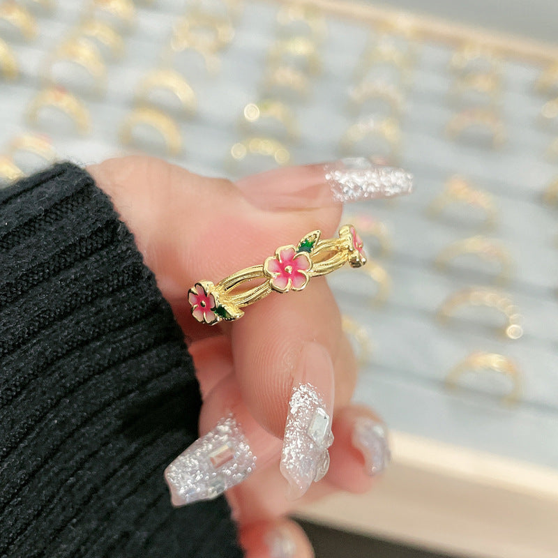 Flower Fashion Personalized Opening Adjustable Index Finger Rings