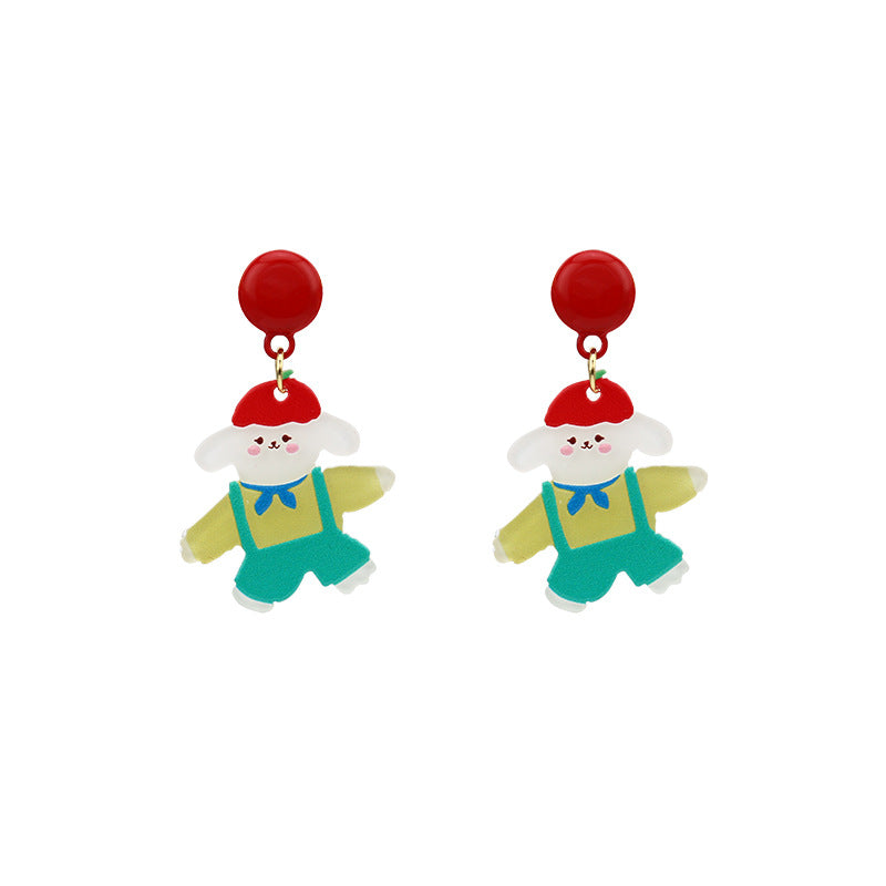 Colorful Flower Niche Design Female Contrast Earrings