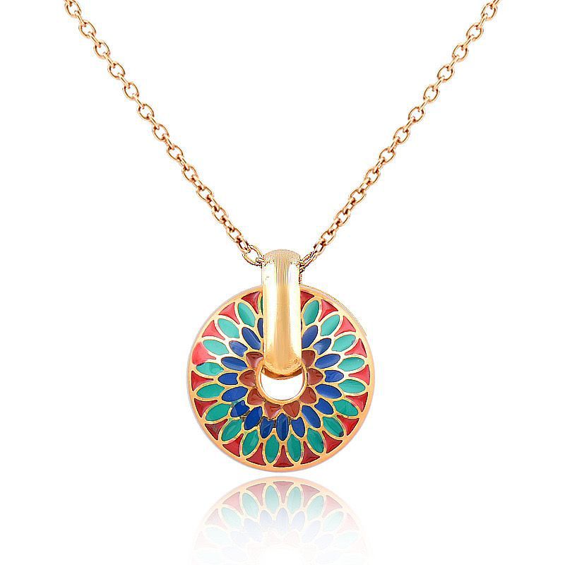 Women's Vintage Painted Daisy Pattern Titanium Steel Earrings