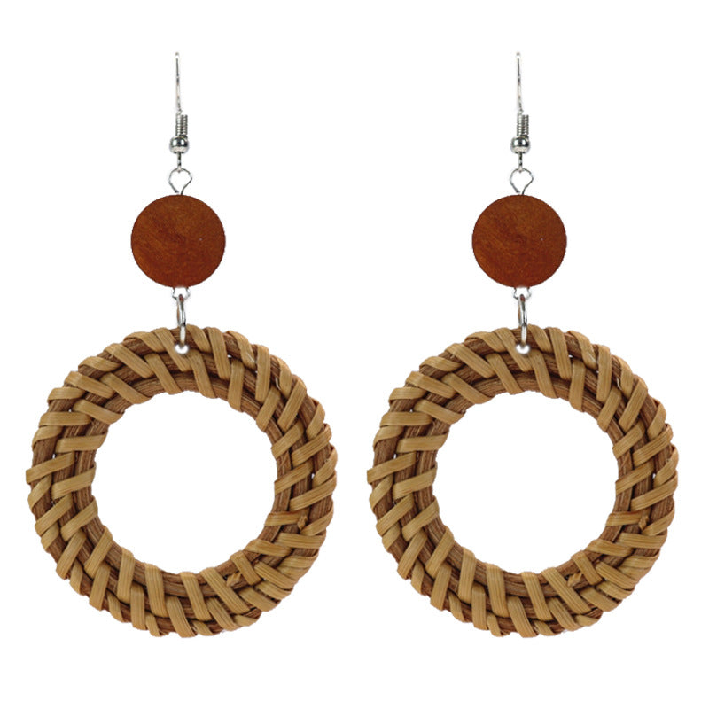 Woven Handmade Bohemian Vacation Female Ethnic Earrings