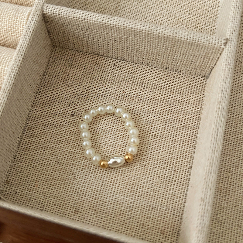 Beads Niche Design Advanced Finger Light Luxury Rings