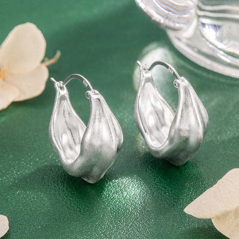 Women's Brushed Ear Clip Simple Elegant High-grade Earrings