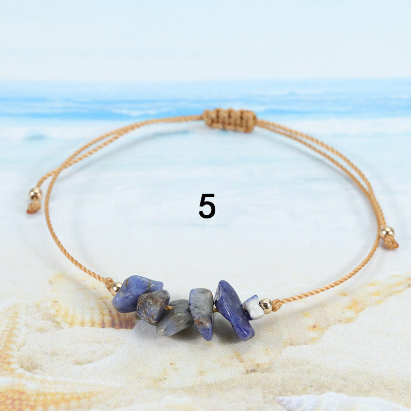 Gravel Summer Irregular Rough Stone Wax Bracelets