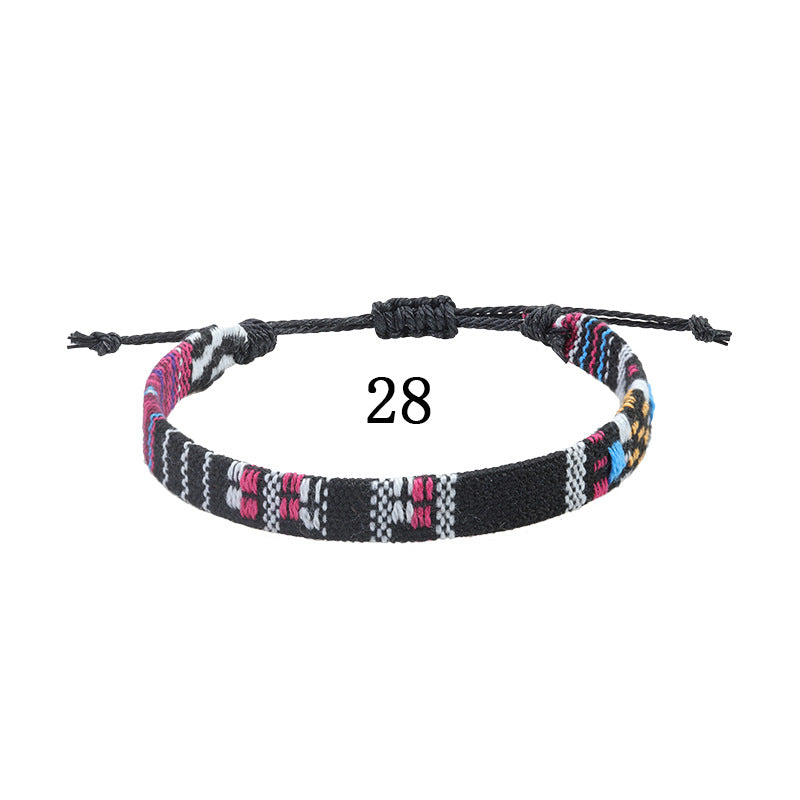 Style Cotton Linen Woven Fabric Carrying Bracelets