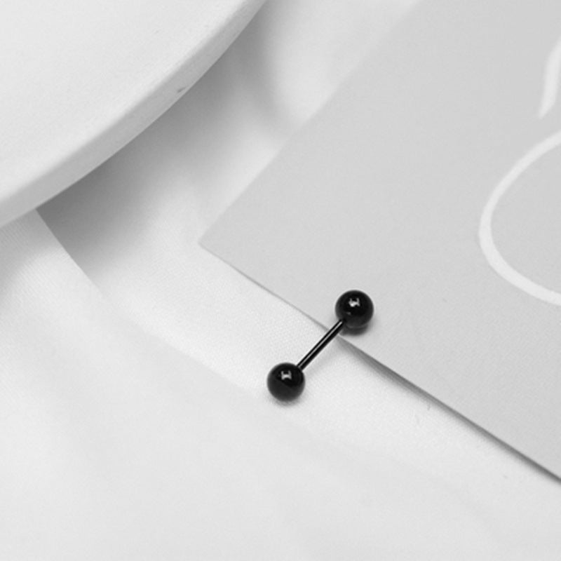 Women's Double Ball Ear Bone Frosty Style Elegant Titanium Earrings