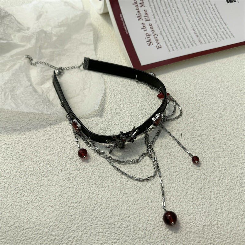 Sweet Wine Red Spider Snake Hot Asian Culture Cool Necklaces