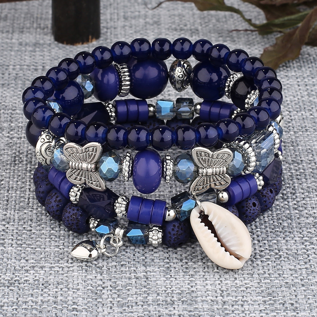 Bohemian Ethnic Fashion Butterfly Crystal Layered Bracelets