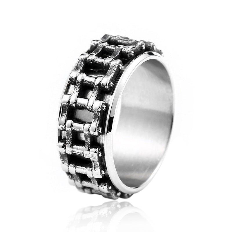 Personality Retro Ornament Stainless Steel Chain Rings