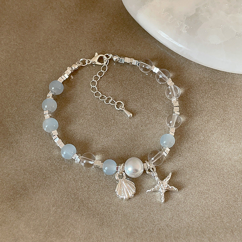 Series Small Pieces Of Sier Natural Stone Beaded Bracelets