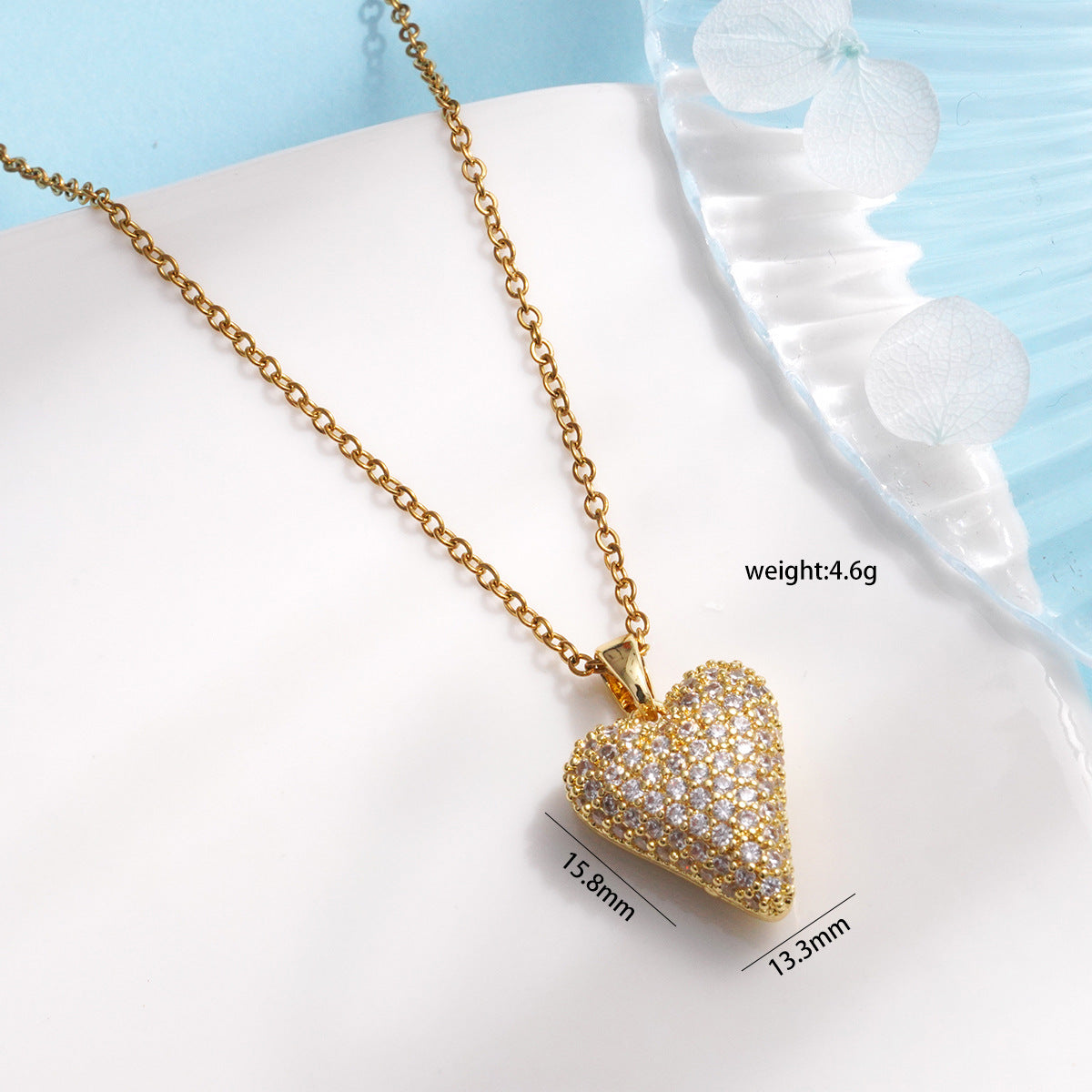 Love Crown Female Copper Plated Gold Micro Necklaces