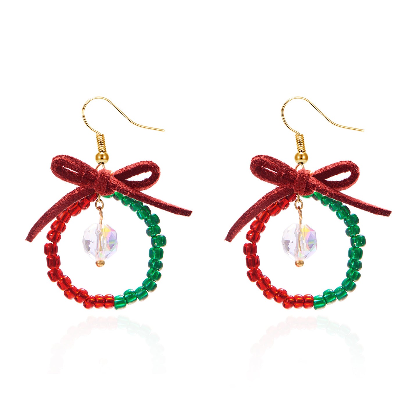 Christmas Accessories Bow Color Matching Female Earrings