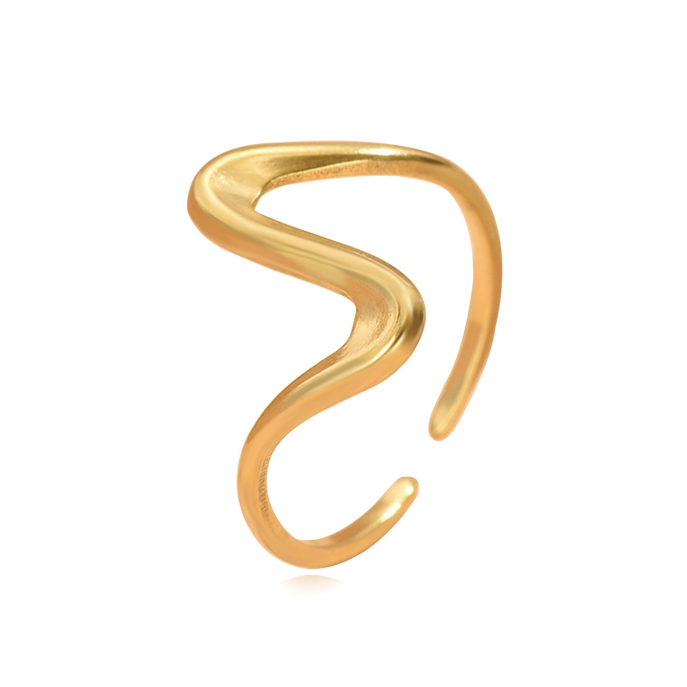 With Personality Curve Open Stainless Steel Rings