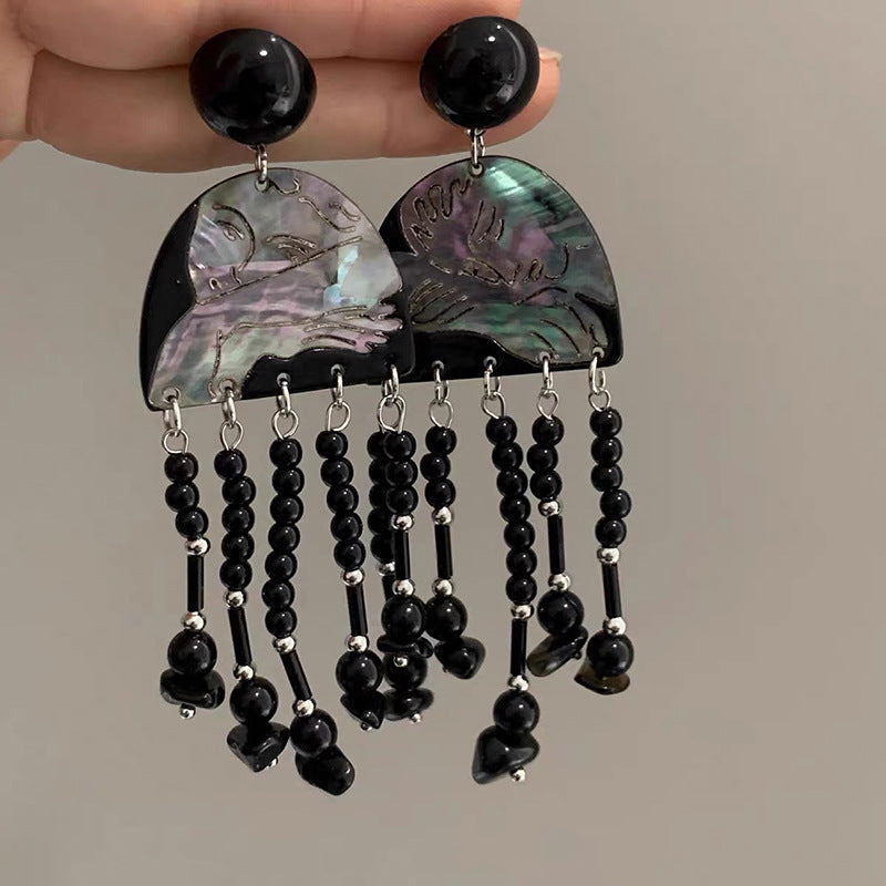 Ink Female Niche Design Ear High Earrings