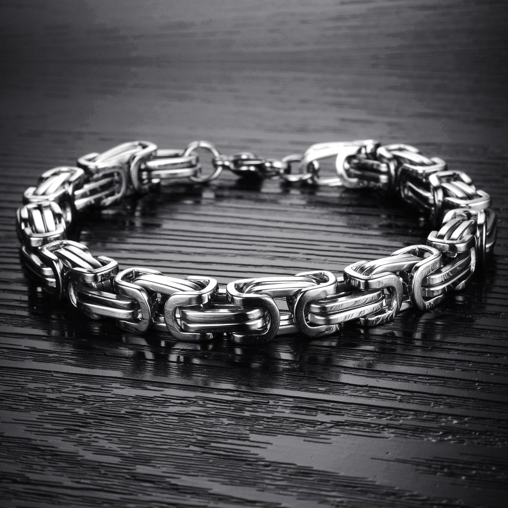 Men's Crazy High Sier Titanium Steel Emperor Bracelets