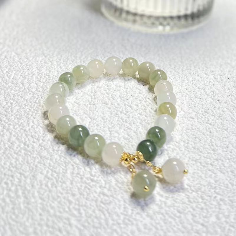 Beads Emerald Buddha Simple Style Fresh Color Bracelets
