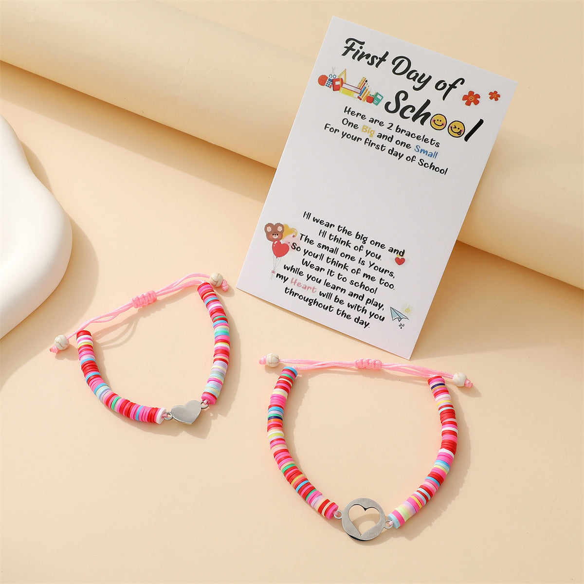 Carrying Strap Hollow Heart Polymer Clay Bracelets