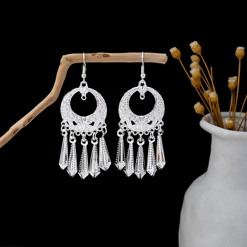 Sier Family Minority Ethnic Style Tourist Attractions Earrings