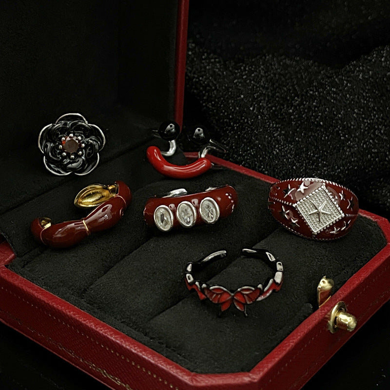 Face Female Cold Style Hot Sweet Cool Rings
