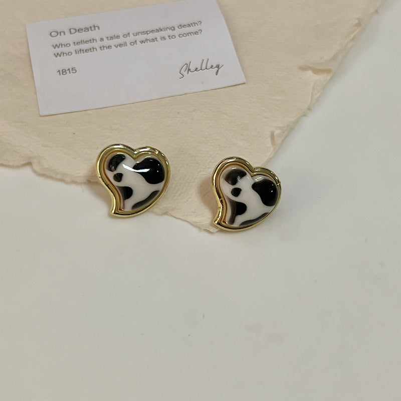 Retro Circle Zebra Print Leopard Elegant Earrings