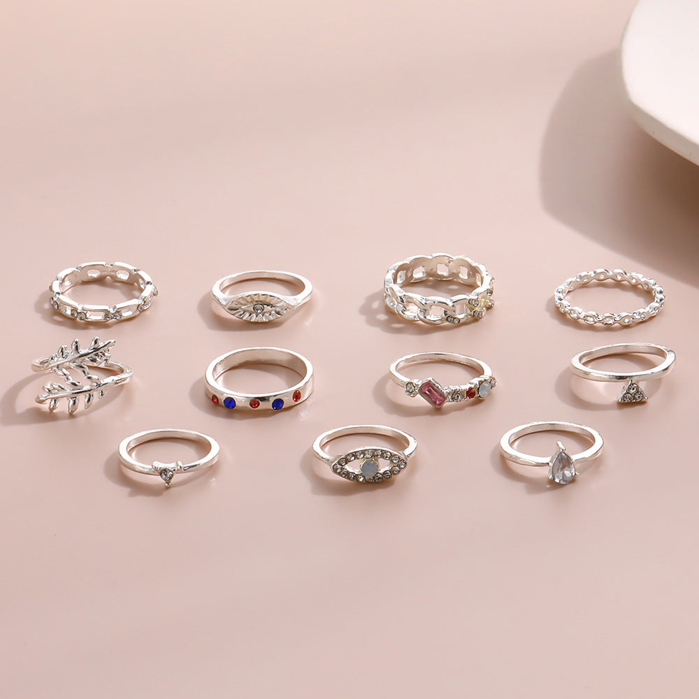 Crystals Knuckle Water Drop Imitation Opal Rings