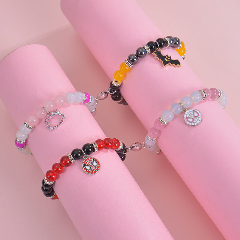 Spider Natural Opal Crystal Magnet Suction Bracelets