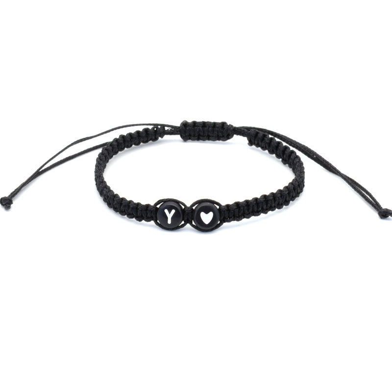English Letters Love Heart Woven Friendship Bracelets