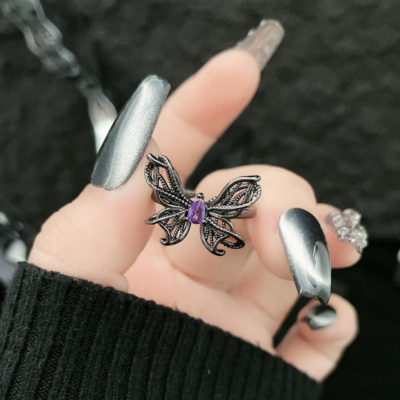 Punk Twin Open Female Unisex Style Rings