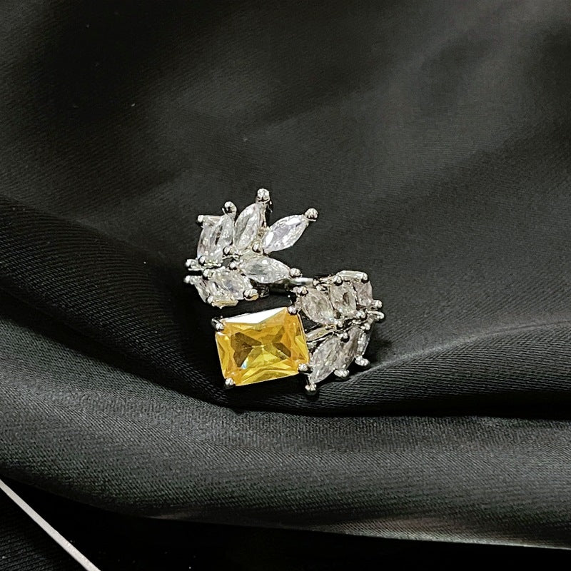 Light Luxury French High Sense Micro Inlaid Rings