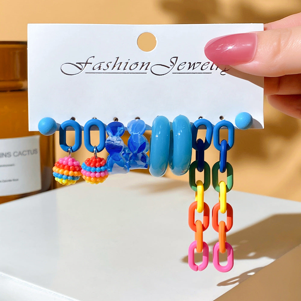 Female Niche High-grade Geometric Resin Light Earrings