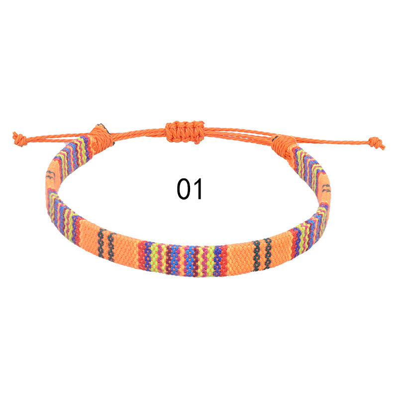 Style Cotton Linen Woven Fabric Carrying Bracelets