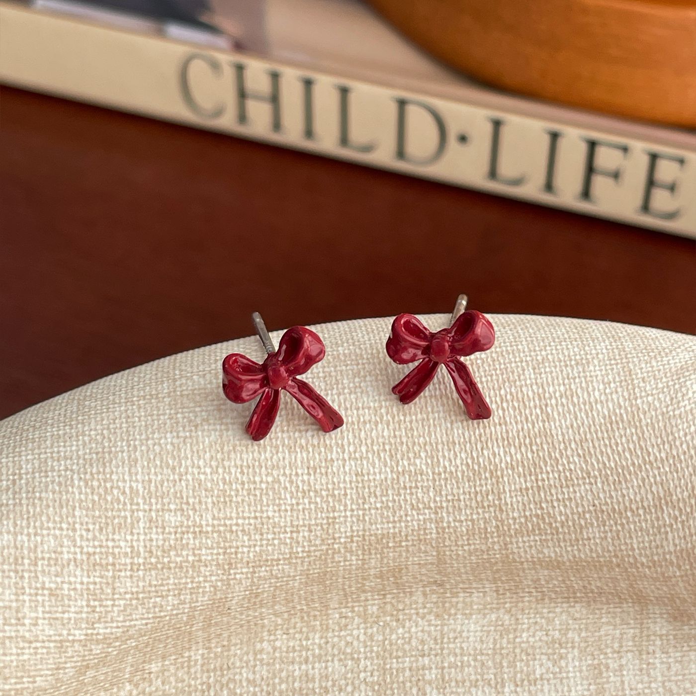 Small Exquisite Bow Female Sier Needle Earrings