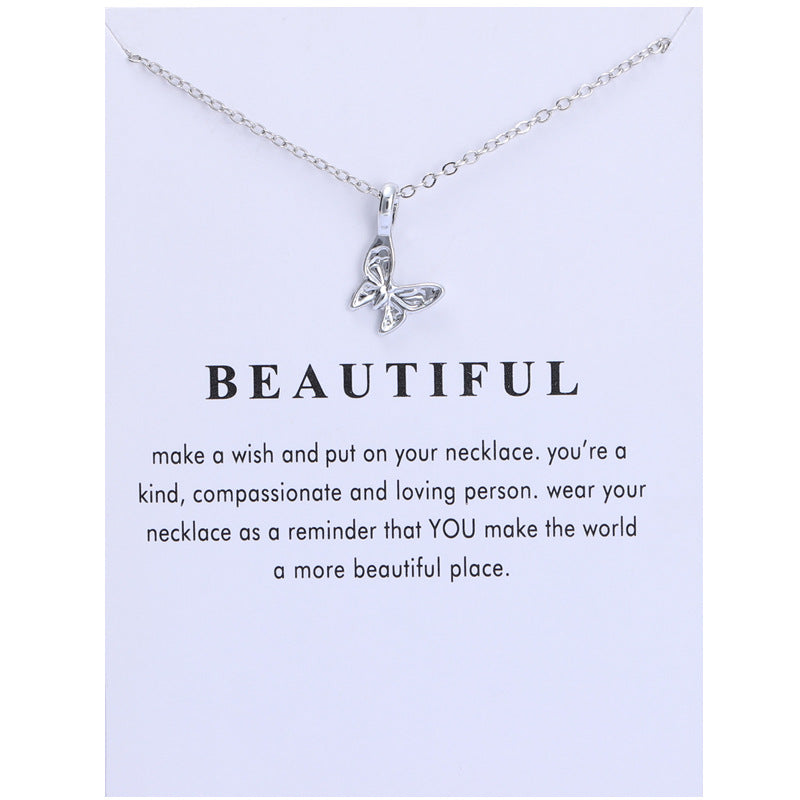 New Butterfly Creative Card Clavicle Chain Necklaces