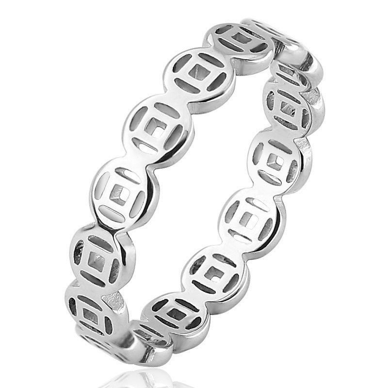 Lucky Copper Coin Transfer Index Finger Rings