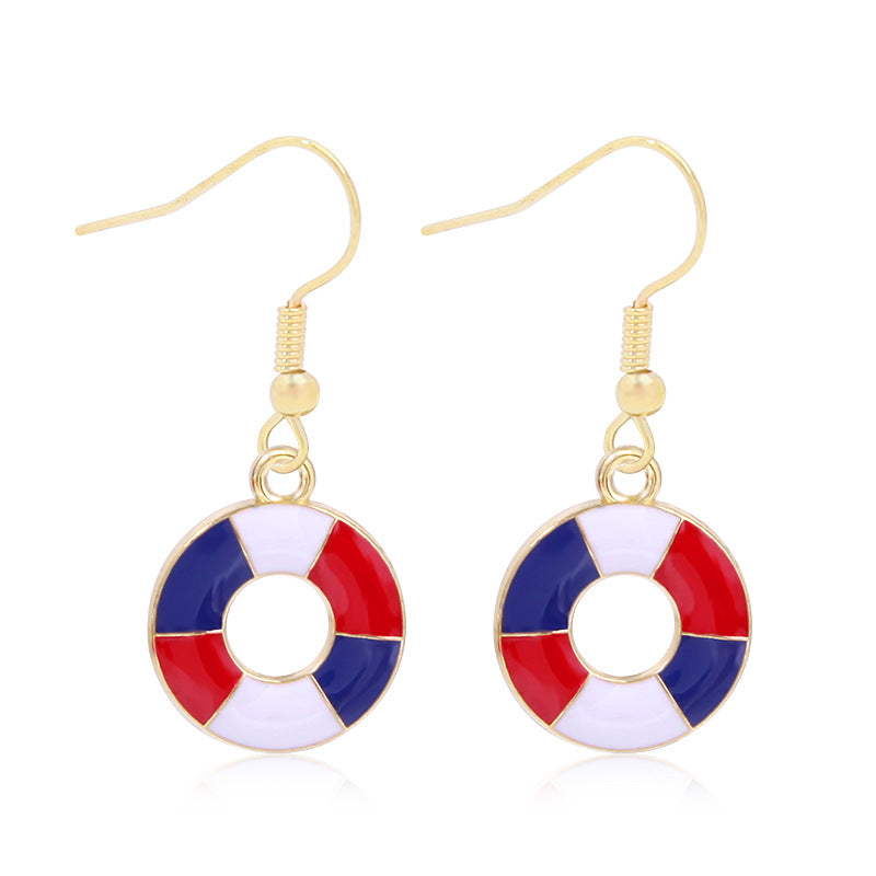 Alloy Dripping Oil Stars Stripes National Rings
