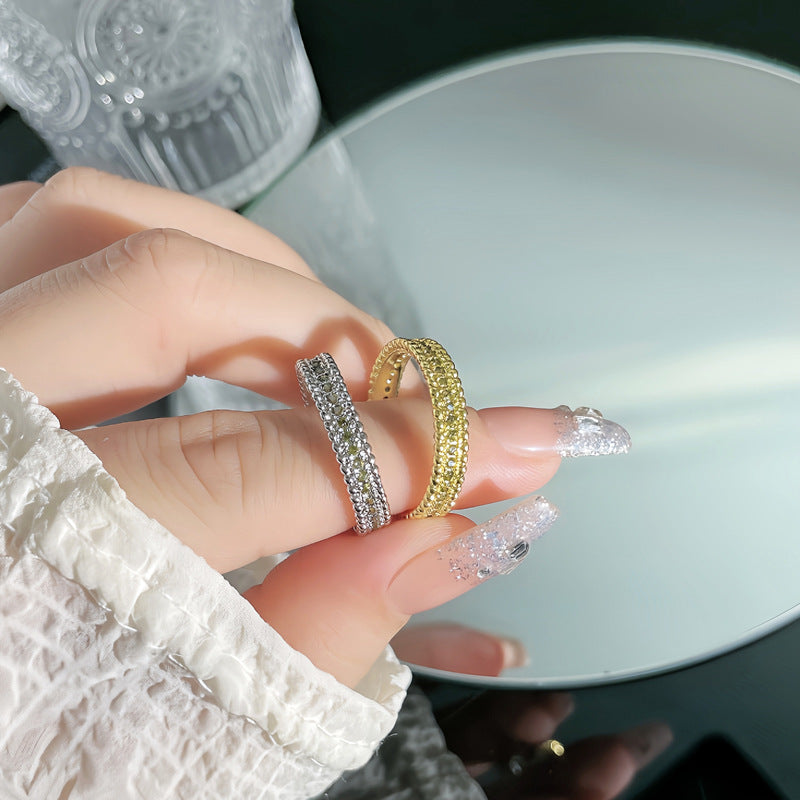 Women's Gang Drill Zircon Elegant High-grade Adjustable Rings